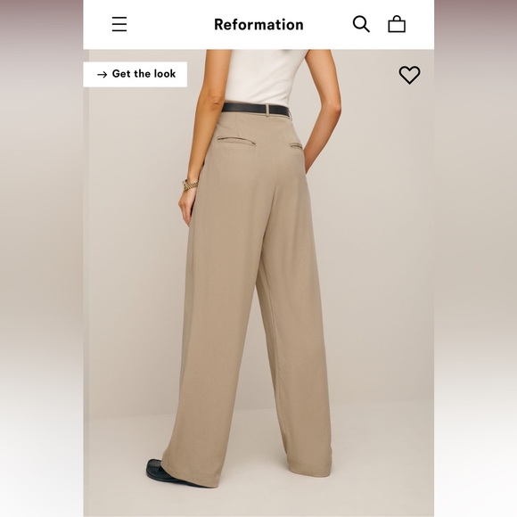 Reformation Mason Pant in Khaki - Picture 6 of 6